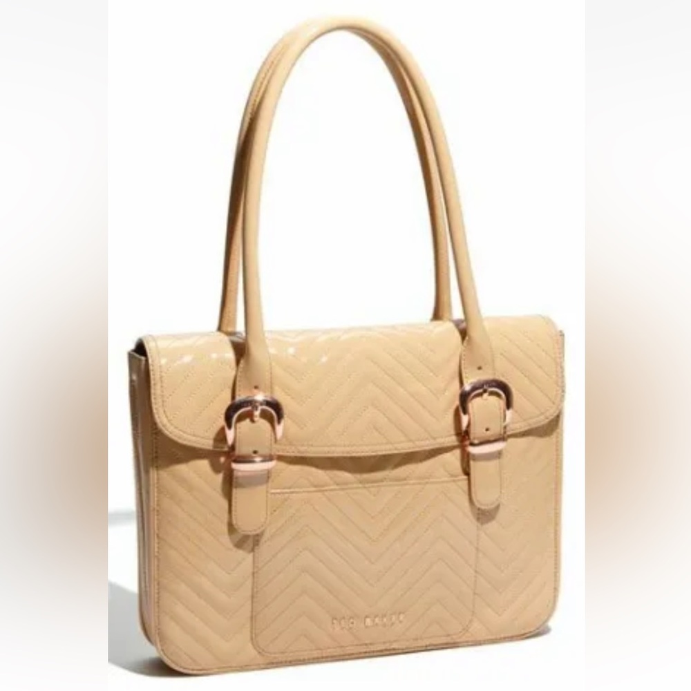 TED BAKER PATENT LEATHER QUILTED TOTE BAG - EXPENDABLE.